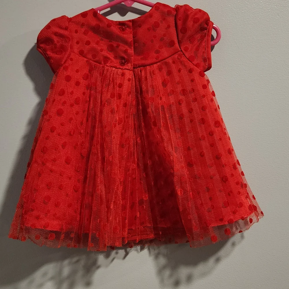 Rare Editions Scarlet Red  Formal Infant Dress 6 Months Y2K